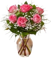 1/2 Dozen  Pink roses