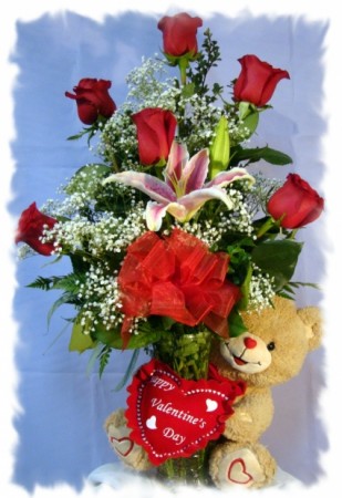 flower bear valentines day