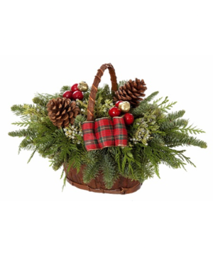 12" Jingle Bell Basket  Centerpiece