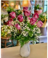 12 Lavender Rose Vase - 00150 
