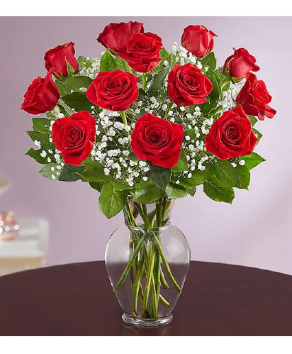 12 Long Stemmed Roses Fresh Arrangement