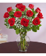 12 Long Stemmed Roses Fresh Arrangement