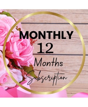 12 Month Bloom of the Month Subscription Arrangement