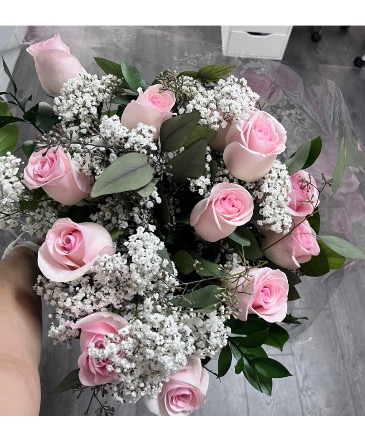 12 pink Rose Bouquet  in Aurora, ON | Petal Me Sugar Florist