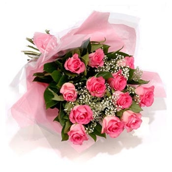 12 Pink Rose Bouquet NOW Pink Rose Bouquet in Sunrise, FL | FLORIST24HRS.COM