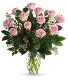 12 Pink Roses Classic Bouquet 