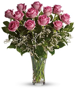 12 PINK VALENTINES DAY ROSES VALENTINES DAY ARRANGEMENT