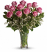 12 Precious Pink Roses  Vase Arrangement