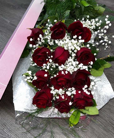 12 Premium Burgundy Roses  in Aurora, ON | Petal Me Sugar Florist