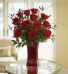 12 PREMIUM RED ROSES IN RED VASE 