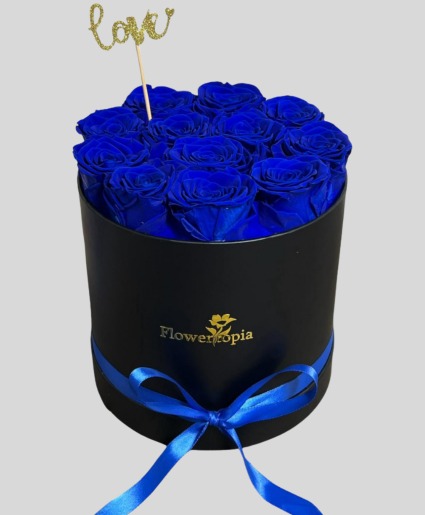 12 Preserved blue rose long lasting 1 to 2 years   preserved rose