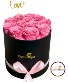 12 Preserved Pink Roses in a Round Box Preserved Rose Box