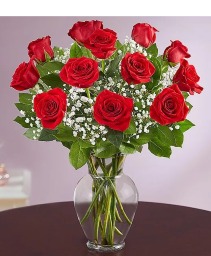 12 Red Rose Vase - 00140 