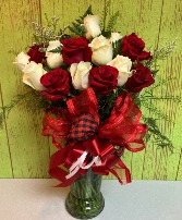 12 RED ROSES + 12 WHITE ROSES 