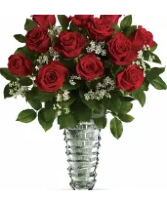 12 Red roses Vase