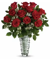 12 Red roses Vase