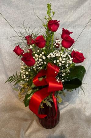 12 red roses vase Fresh Flowers in Fowlerville, MI | ALETA'S FLOWER SHOP
