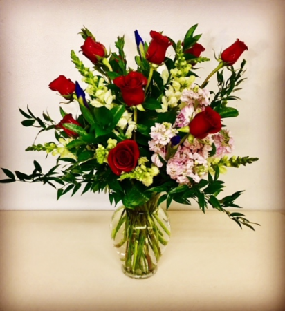 12 Red Roses with Filler