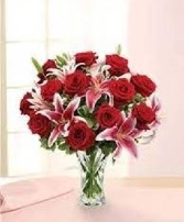 12 Red Roses With Stagazer  