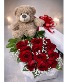 12 Rose Boxed with Bear  Valentines Special
