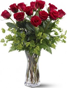 12 Roses in Vase Yonkers NY