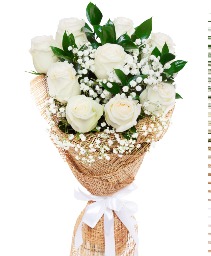 12 White Rose Bouquet Rose Bouquet