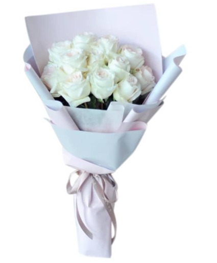  12 white roses Bouquet 