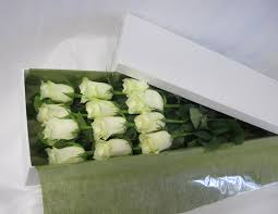 12 White Roses boxed with a Soy Candle  