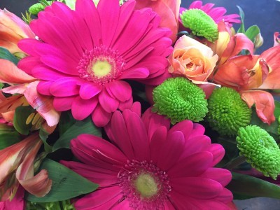 123 Vibrant cut  flower bouquet - not arranged in a vase 