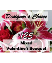 $125.00 Valentine's Day Bouquet Designer's Choice Vase Arrangement