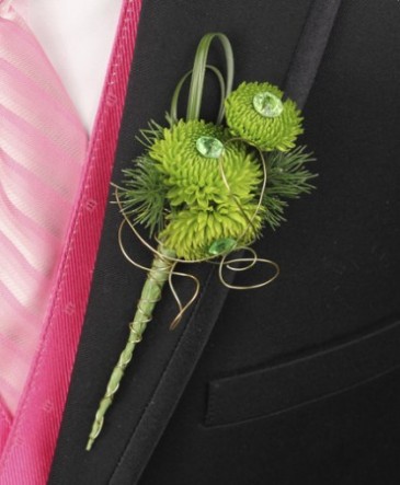 GO GREEN Prom Boutonniere in Lexington, NC | RAE'S NORTH POINT FLORIST INC.