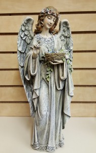Angel With Birdnest Statue 14