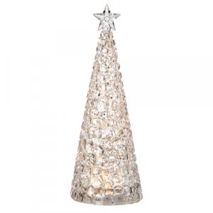 13" LIGHTED TREE WITH SWIRLING GLITTER 