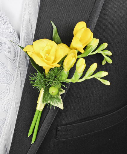 GLOWING YELLOW Prom Boutonniere