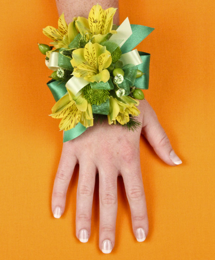 Yellow & Lavender Wrist Corsage