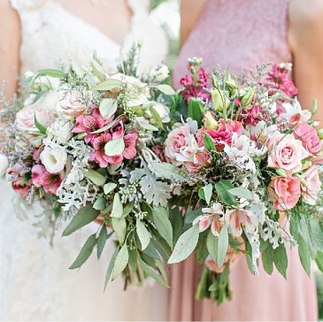 Pretty in Pinks Hand Tied Bouquet in Glen Rock, PA | Flowers by Cindy