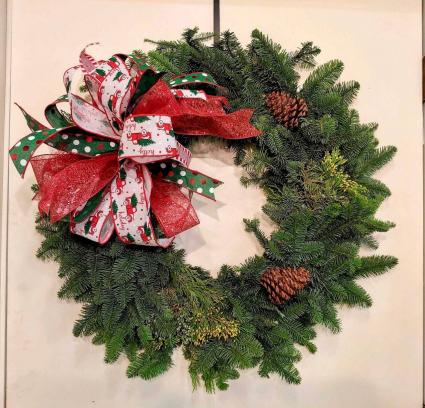 14X23 Fresh Christmas Wreath