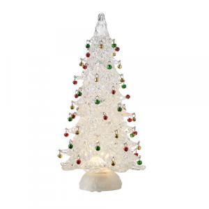 15" LIGHTED ORNAMENT TREE WITH SWIRLING GLITTER 