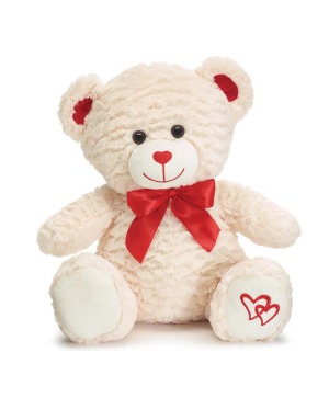 15" VALENTINE BEAR W/HEART SHAPE NOSE Stuffed Animal 