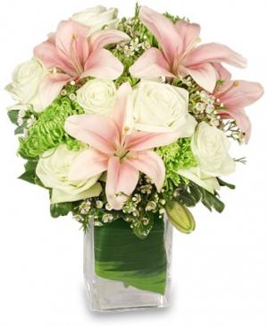 Sunset Lilies & Roses Flower Arrangement in Indiana, PA - Indiana Floral &  Flower Boutique