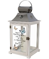 18.5" Butterfly Forever In Our Hearts Large Lantern