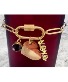 18" Gold PVD Paperclip Caraniner Bracelet / 3 charms!