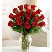 18 Premium Long Stem Red Roses Floral Arrangement