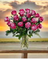 Purple Roses in a Vase Rose Arrangement