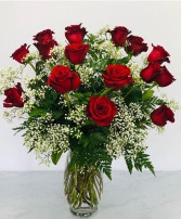 18 Red Rose Vased 