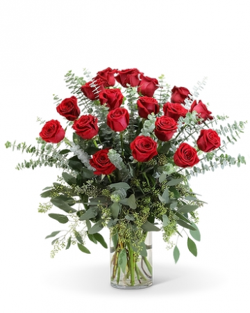 18 Roses Any Color Vased Arrangement in Hertford, NC | Planters Ridge Florist & Garden Center