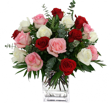 18 roses in a vase