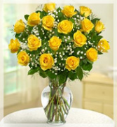 18 Yellow Burst Rose  Arrangement