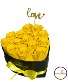 14 Yellow Preserved  Roses in a Heart Box Rose Arrangement 