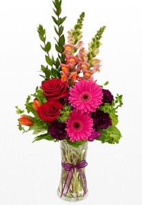 Splash of color fresh water vase